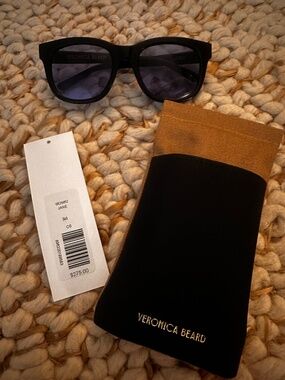 Veronica Beard Jane Square Frame Sunglasses Black BNWT